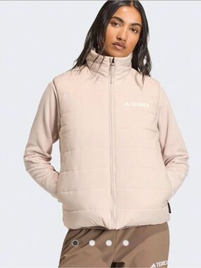 adidas performance Terrex Multi Essentials Climawarm padded vest in wonder taupe